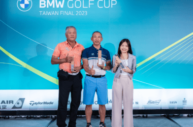 此次集結了BMW全台經銷商所舉辦預賽中脫穎而出的146位選手，經過一整日的激烈競爭，最終由邱宇翔(左一)、蔡清樺(左二)及黃蘋(右一)技冠群倫奪冠，代表台灣參與國際決賽。(圖片提供：汎德)