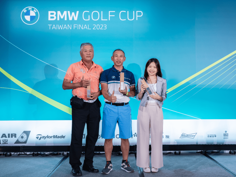 此次集結了BMW全台經銷商所舉辦預賽中脫穎而出的146位選手，經過一整日的激烈競爭，最終由邱宇翔(左一)、蔡清樺(左二)及黃蘋(右一)技冠群倫奪冠，代表台灣參與國際決賽。(圖片提供：汎德)