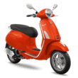 Vespa Primavera 125 i-get ABS FL搶眼新色「霓虹橘」如同火紅的夕陽餘暉，展現對自由生活的熱情與渴望。(圖片提供：太古鼎翰)