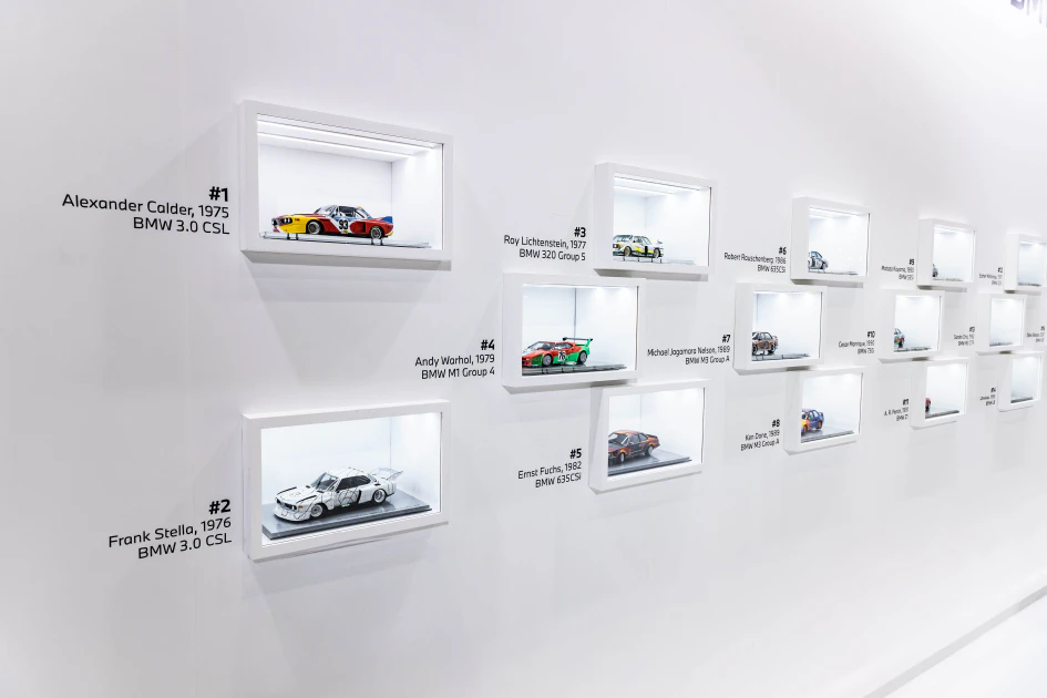 今年適逢BMW Art Cars五十週年，本次台北當代藝術博覽會BMW展會現場將同步展出自第一代至今、共 20台 BMW Art Car 經典收藏模型車，重現由 Alexander Calder、Andy Warhol、Jeff Koons 等世界級藝術家所創作的經典車款，全方位呈現 BMW Art Cars 半世紀以來的創作軌跡與藝術精神