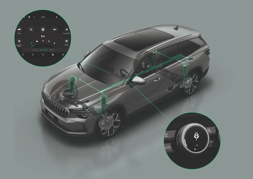 冠軍榮耀版 2.0 TSI 4x4 新增 DCC Plus 主動懸載控制系統,具備 15 段阻尼調整功能,並搭配七種駕駛模式,能依不同路況調整車輛動態,提升整體駕馭質感與行路穩定性。
